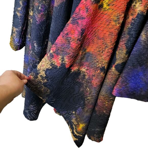 Caroline Rose Womens Multicolor Printed Textured Open Cardigan Size Medium Boho - Picture 4 of 10